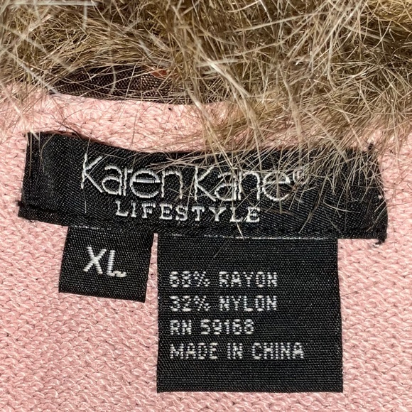 Karen Kane Lifestyle XL Rose Color Cardigan With Detachable Faux Fur Collar - Picture 11 of 17